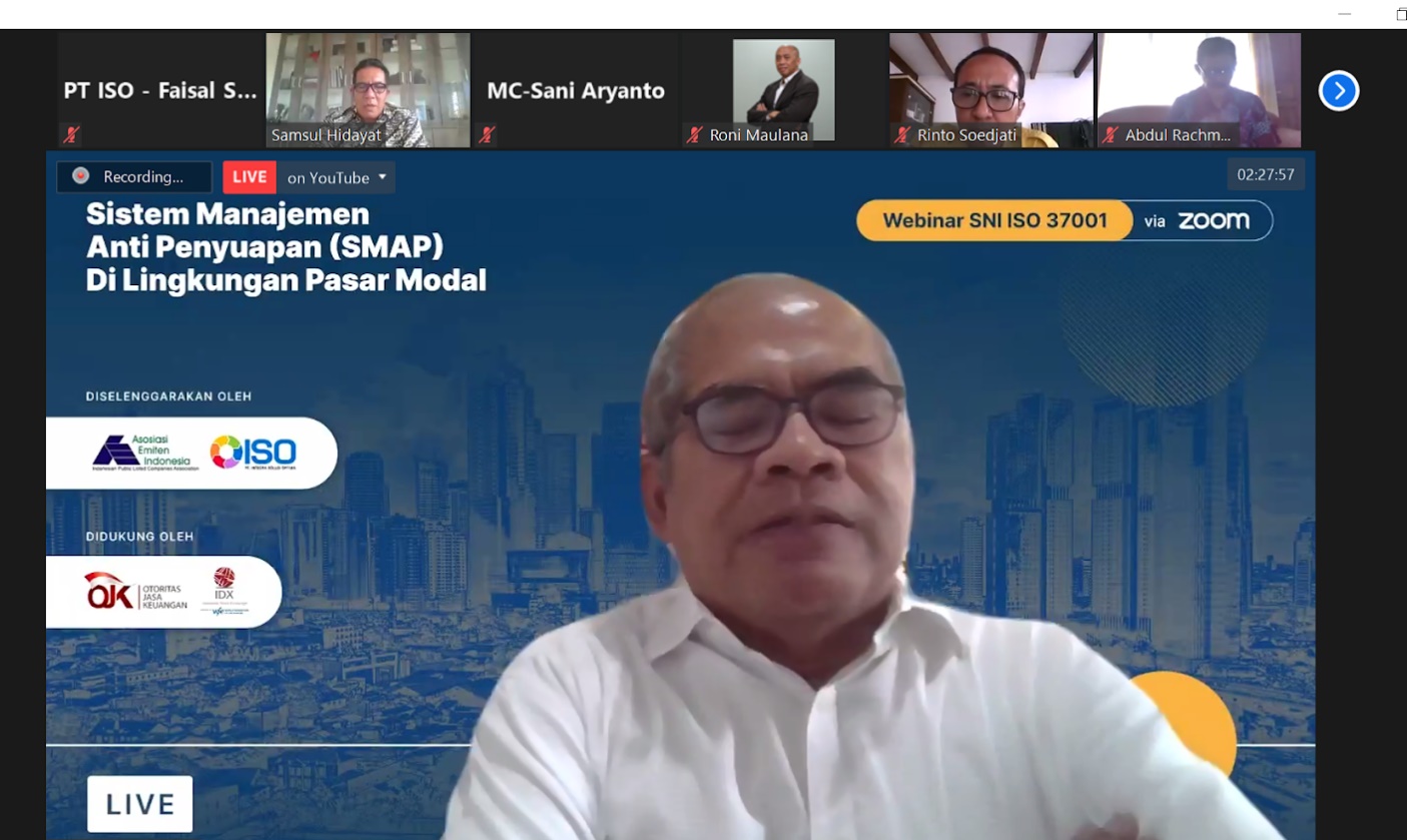 Webinar SNI ISO 37001 ABMS with The Association of Indonesia’a Issuers (AEI)